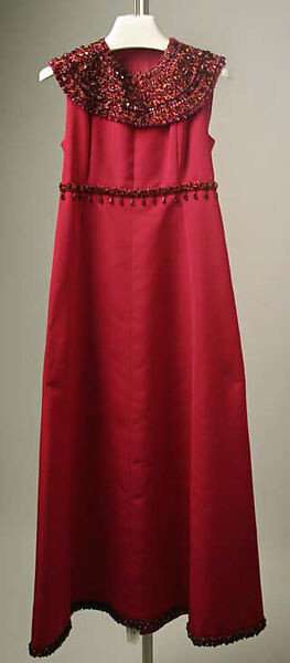 Evening dress, Yves Saint Laurent (French, founded 1961), silk, glass, French 