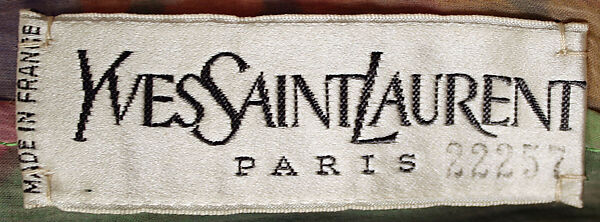 Evening ensemble, Yves Saint Laurent (French, founded 1961), silk, French