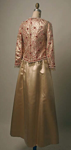 Evening ensemble, Yves Saint Laurent (French, founded 1961), silk, metal, plastic, glass, French