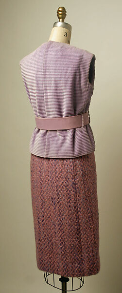 Suit, Yves Saint Laurent (French, founded 1961), wool, silk, cotton, wood, leather, French