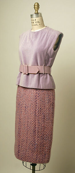 Suit, Yves Saint Laurent (French, founded 1961), wool, silk, cotton, wood, leather, French