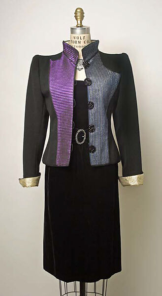 Evening ensemble, Yves Saint Laurent (French, founded 1961), silk, wool, French 