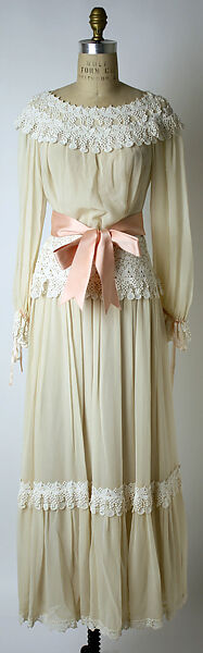 Evening ensemble, Yves Saint Laurent (French, founded 1961), silk, cotton, French 