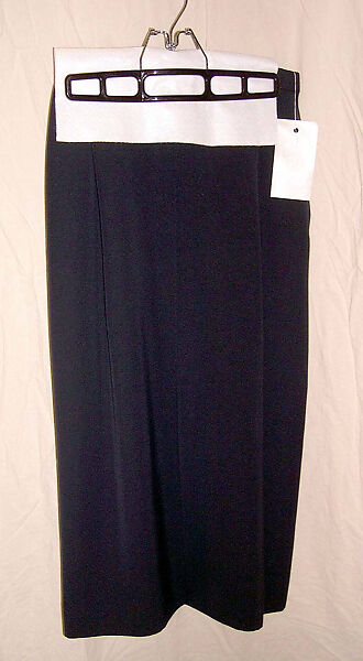Suit, Yves Saint Laurent (French, founded 1961), (a, e, g) wool
(b–d) silk
(f, h) leather, French