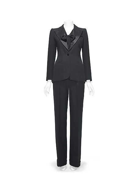 Smoking, Yves Saint Laurent (French, founded 1961), (a, d, f) wool
(b, c, e) silk, French