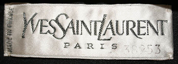 Smoking, Yves Saint Laurent (French, founded 1961), (a, d, f) wool
(b, c, e) silk, French