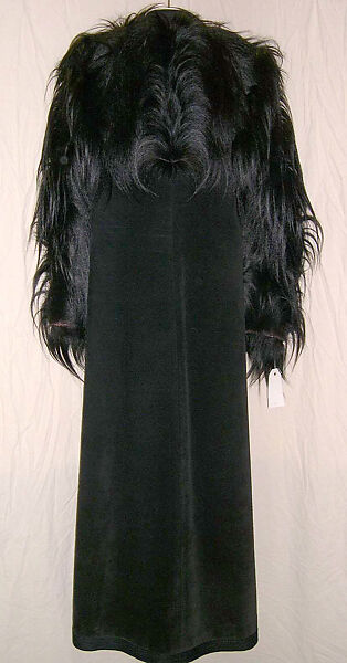 Coat, Yves Saint Laurent (French, founded 1961), leather, fur, silk, French