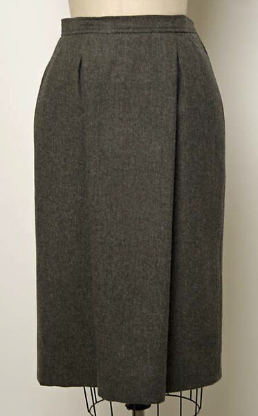 Ensemble, Yves Saint Laurent (French, founded 1961), a, c) wool
b) silk
d) fur, French