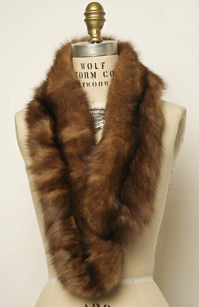 Ensemble, Yves Saint Laurent (French, founded 1961), a, c) wool
b) silk
d) fur, French