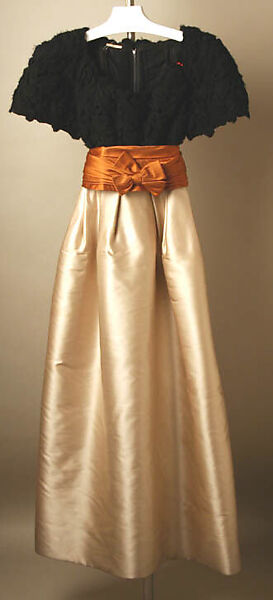 Evening dress, Nina Ricci (French, founded 1932), cotton, wool, silk, French 