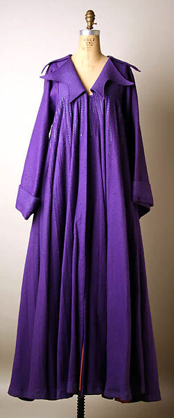 Evening coat, Zandra Rhodes (British, founded 1969), wool, synthetic fiber, British 