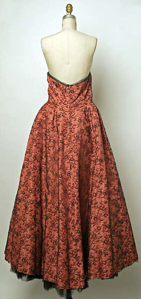 Evening dress, Nettie Rosenstein, Inc. (American, 1916–1961), silk, cotton, American