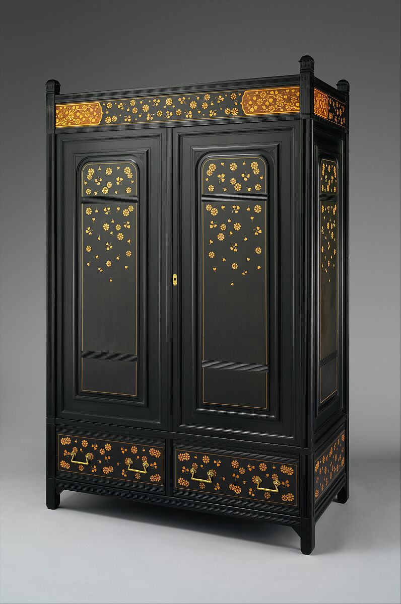 Wardrobe, Herter Brothers (German, active New York, 1864–1906), Cherry, American 