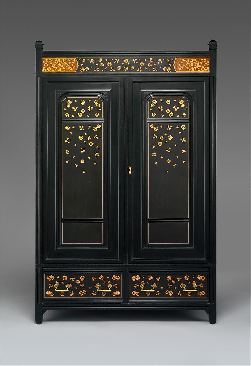Wardrobe, Herter Brothers (German, active New York, 1864–1906), Cherry, American