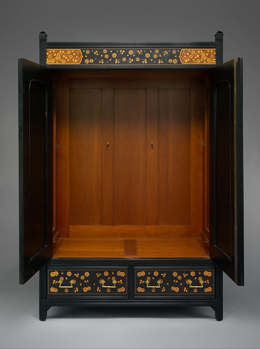 Wardrobe, Herter Brothers (German, active New York, 1864–1906), Cherry, American
