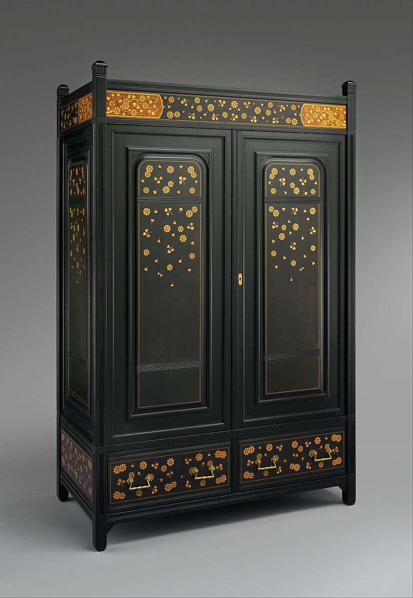 Wardrobe, Herter Brothers (German, active New York, 1864–1906), Cherry, American