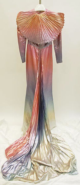 Dress, Mugler (French, founded 1974), metal, synthetic fiber, lamé, French