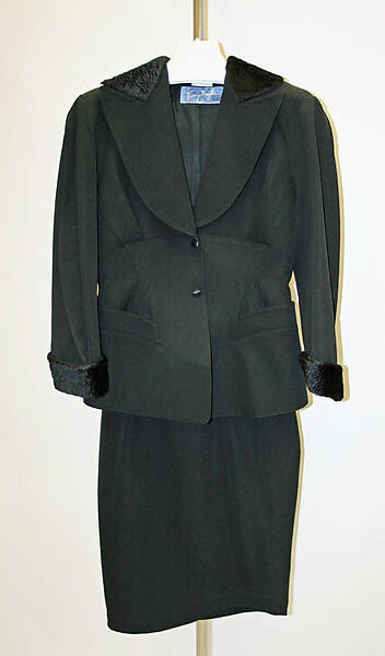 Suit, Mugler (French, founded 1974), wool, synthetic fiber, rayon, French 