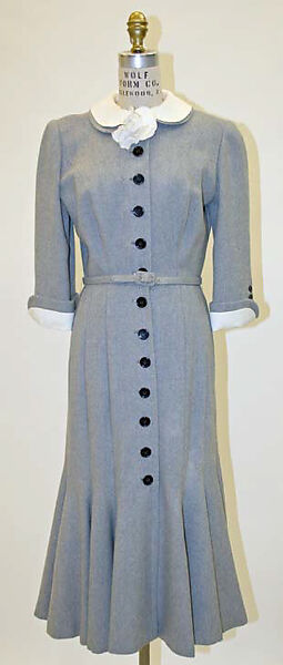 Dress, Norman Norell (American, Noblesville, Indiana 1900–1972 New York), wool, linen, American 