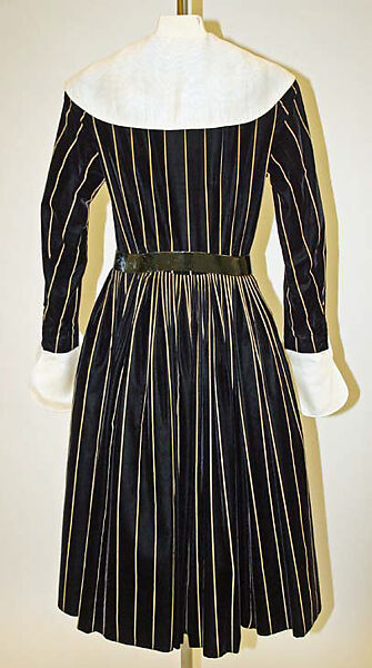 Cocktail dress, Norman Norell (American, Noblesville, Indiana 1900–1972 New York), cotton, leather, American