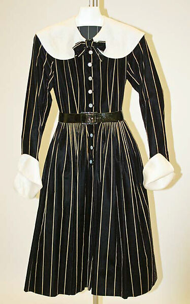 Cocktail dress, Norman Norell (American, Noblesville, Indiana 1900–1972 New York), cotton, leather, American 