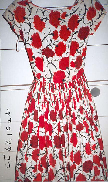 Dress, Norman Norell (American, Noblesville, Indiana 1900–1972 New York), cotton, leather, American