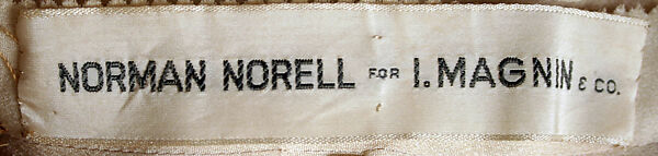 Evening dress, Norman Norell (American, Noblesville, Indiana 1900–1972 New York), silk, plastic, American