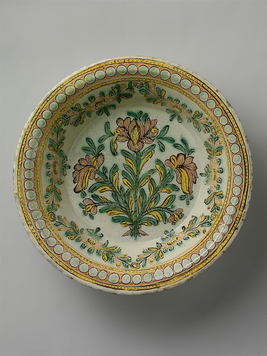 Wash Basin, Tin-glazed earthenware, Mexican 