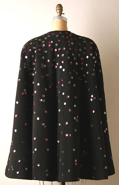 Evening cape, Traina-Norell (American, founded 1941), wool, metal, silk, American