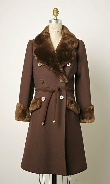 Ensemble, Valentino (Italian, born 1932), wool, leather, fur, synthetic, Italian 