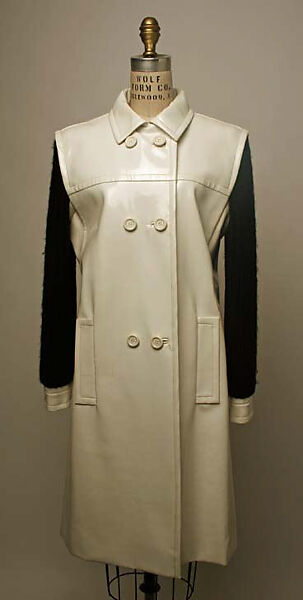 Rain ensemble, Yves Saint Laurent (French, founded 1961), plastic (polyvinyl chloride), wool, French 
