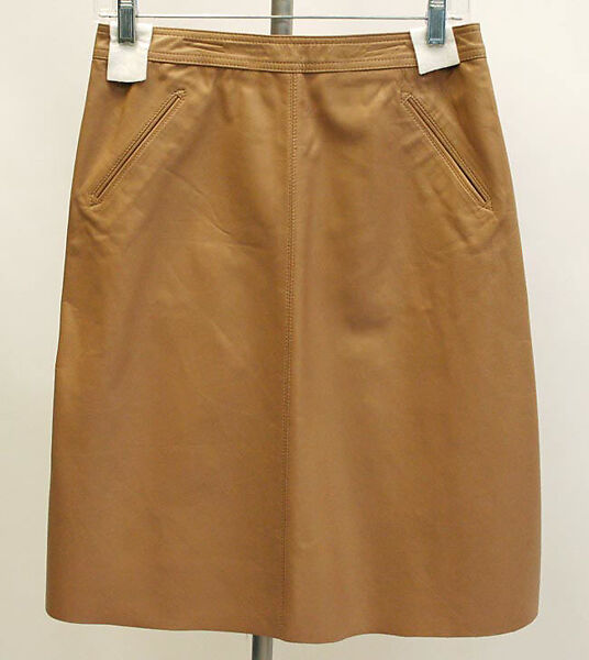 Ensemble, (a–e) Anne Klein (American, Brooklyn, New York 1923–1974 New York), leather, lambswool, American