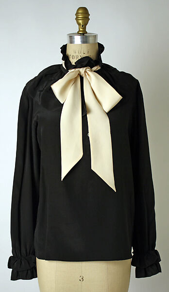 Ensemble, Yves Saint Laurent (French, founded 1961), (a, b) wool; (c) silk; (d) cotton, leather, French