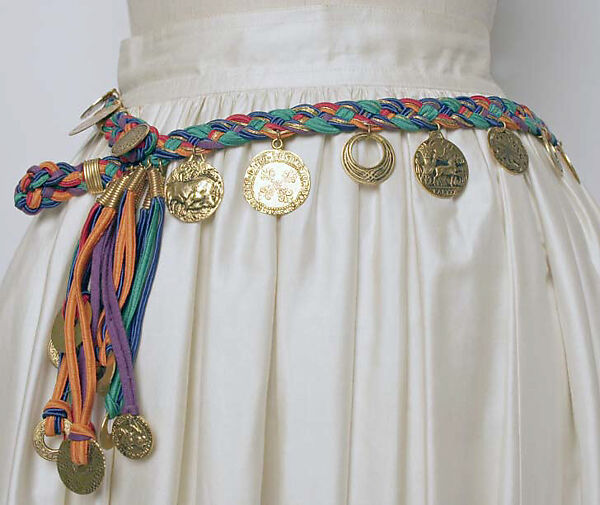 Evening ensemble, Yves Saint Laurent (French, founded 1961), silk, cotton, synthetic fiber, metal, French