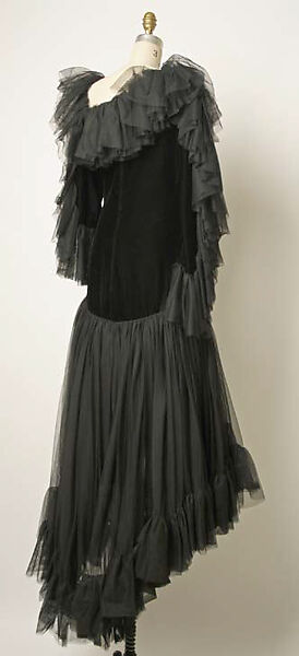 Evening ensemble, Yves Saint Laurent (French, founded 1961), silk, nylon,, leather, glass, enamel, French