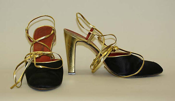 Evening ensemble, Yves Saint Laurent (French, founded 1961), silk, nylon,, leather, glass, enamel, French