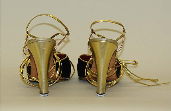 Evening ensemble, Yves Saint Laurent (French, founded 1961), silk, nylon,, leather, glass, enamel, French