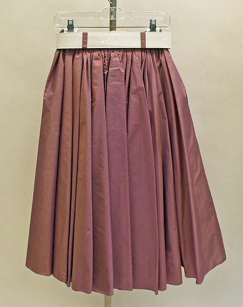 Evening ensemble, (a–f) Isaac Mizrahi (American, born 1961), (a) silk
(b–e) cotton
(f-h) leather, plastic (vinyl), American