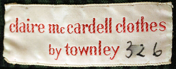 Ensemble, Claire McCardell (American, 1905–1958), wool, American