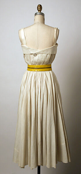Dress, Schiaparelli (French, founded 1927), linen, leather, French
