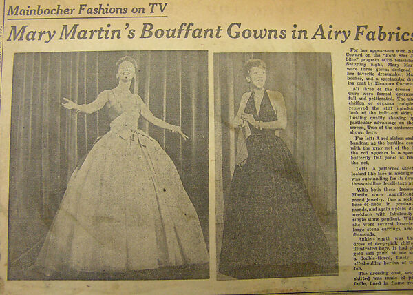 Evening dress, Mainbocher (French and American, founded 1930), nylon, rayon, cotton, American
