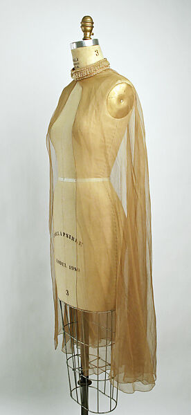 Evening ensemble, Pauline Trigère (American, born France, Paris 1908–2002 New York), silk, glass, American