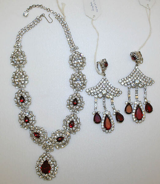 Jewelry set, Sophie Gimbel (American, Houston, Texas 1898–1981 New York), metal, glass, American 