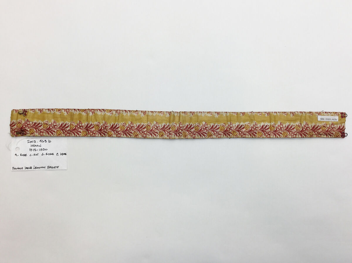 Ensemble, a) silk, cotton, metallic;  b,d,e) cotton, metallic, glass; c) cotton, metallic, glass, insect, India