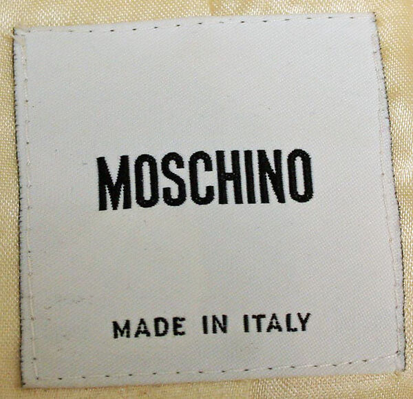 Ensemble, House of Moschino (Italian, founded 1983), a) wool, silk; b) wool, Italian