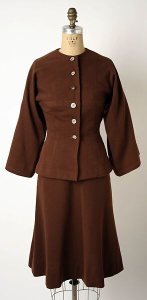 Suit, Claire McCardell (American, 1905–1958), wool, cotton, American 