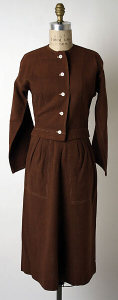 Suit, Claire McCardell (American, 1905–1958), linen, cotton, rayon, American 