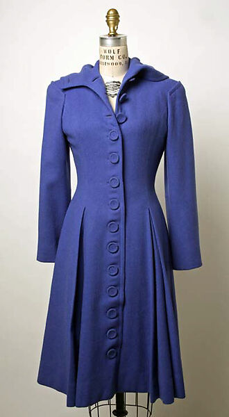 Coat, Nettie Rosenstein, Inc. (American, 1916–1961), wool, American 