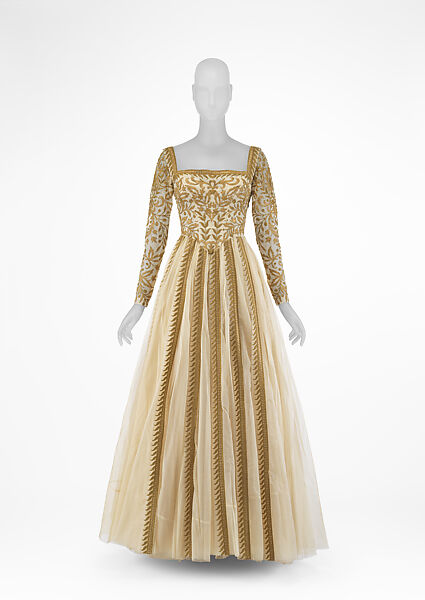 Evening dress, Nettie Rosenstein (American, 1890–1980), silk, American 