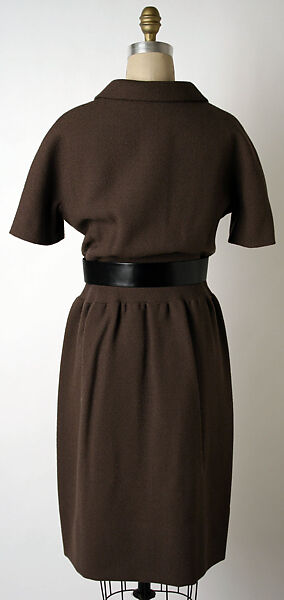 Dress, Norman Norell (American, Noblesville, Indiana 1900–1972 New York), wool, leather, American